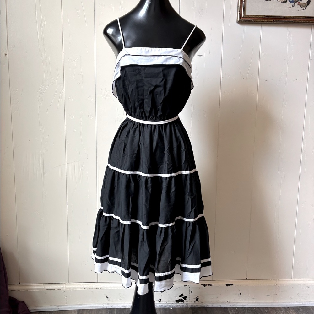 Vintage Hoedown Tiered Black Square Dancing Dress